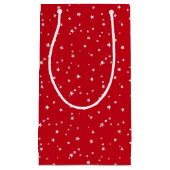 Petit Sac Cadeau Tiny White Stars on Red Christmas (Devant)