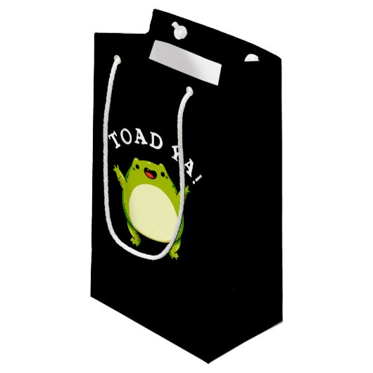 Petit Sac Cadeau Toad Ya Funny Frog Pun Dark BG (Devant Angle)