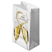 Petit Sac Cadeau Toast de champagne pour l'anniversaire (Devant Angle)