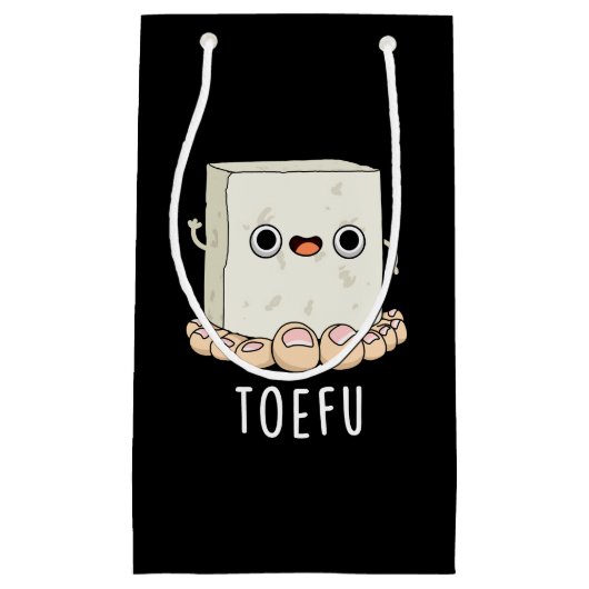 Petit Sac Cadeau ToeFu Funny Tofu Pun Dark BG (Devant)