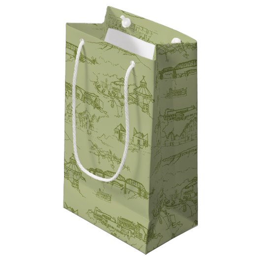 Petit Sac Cadeau Toile Chattanooga Vert (Devant Angle)
