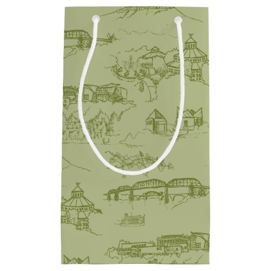 Petit Sac Cadeau Toile Chattanooga Vert (Devant)