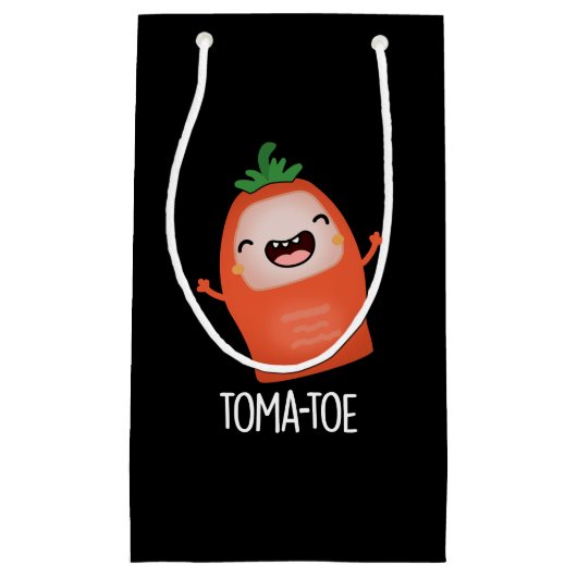 Petit Sac Cadeau Tomate amusante Tomate Pun Dark BG (Devant)