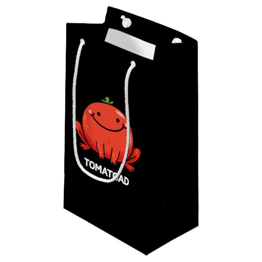 Petit Sac Cadeau Tomatoad Funny Tomato Toad Pun Dark BG (Devant Angle)