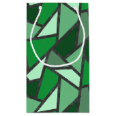 Petit Sac Cadeau Tons de motif en vitrail vert (Dos)