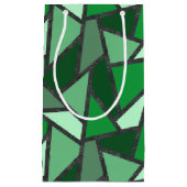 Petit Sac Cadeau Tons de motif en vitrail vert (Devant)
