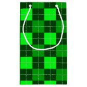 PETIT SAC CADEAU TONS DE MOTIF VERT IRLANDAIS PLACÉ (Dos)