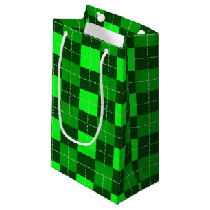 PETIT SAC CADEAU TONS DE MOTIF VERT IRLANDAIS PLACÉ