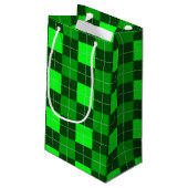 PETIT SAC CADEAU TONS DE MOTIF VERT IRLANDAIS PLACÉ (Dos Angle)