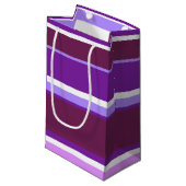 Petit Sac Cadeau Tons de rayures violettes (Devant Angle)