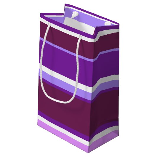 Petit Sac Cadeau Tons de rayures violettes (Dos Angle)