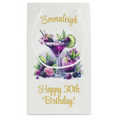 Petit Sac Cadeau Tons de violet : Un Bassin d'Anniversaire Bleu-Vio (Dos)