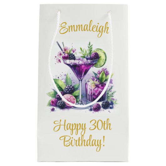 Petit Sac Cadeau Tons de violet : Un Bassin d'Anniversaire Bleu-Vio (Devant)