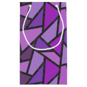 Petit Sac Cadeau Tons de vitrail violet motif (Dos)