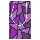 Petit Sac Cadeau Tons de vitrail violet motif (Devant)