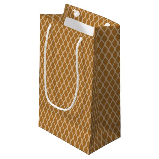 PETIT SAC CADEAU TONS DU MOTIF DE DIAMONDE BROWN (Devant Angle)
