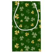 PETIT SAC CADEAU TONS VERT & OR PARTIES SCINTILLANT REGARDER SHAMRO (Dos)