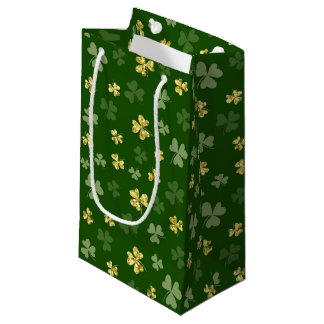 PETIT SAC CADEAU TONS VERT & OR PARTIES SCINTILLANT REGARDER SHAMRO