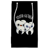 Petit Sac Cadeau Tooth-gether Funny Tooth Pun Dark BG (Devant)