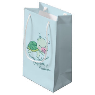 Petit Sac Cadeau Tortue de mer mignonne Baby shower Kawaii Rose Gir