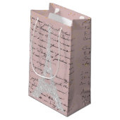 Petit Sac Cadeau Touche d'Argent 2 Tour Eiffel (Dos Angle)