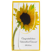 Petit Sac Cadeau Tournesol sur le Mariage blanc félicitations (Devant)