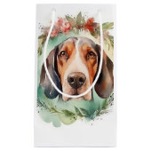 Petit Sac Cadeau Treeing Walker Christmas Wreath Festive Pup (Devant)