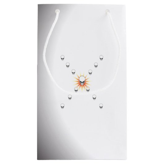 Petit Sac Cadeau Treize Skuls Eerie Orange Sunburst Cross (Dos)