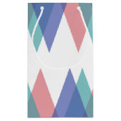 Petit Sac Cadeau Triangles bleu et corail (Dos)