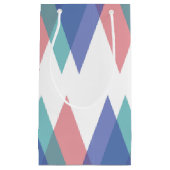 Petit Sac Cadeau Triangles bleu et corail (Devant)