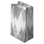Petit Sac Cadeau Triangles gris (Devant Angle)