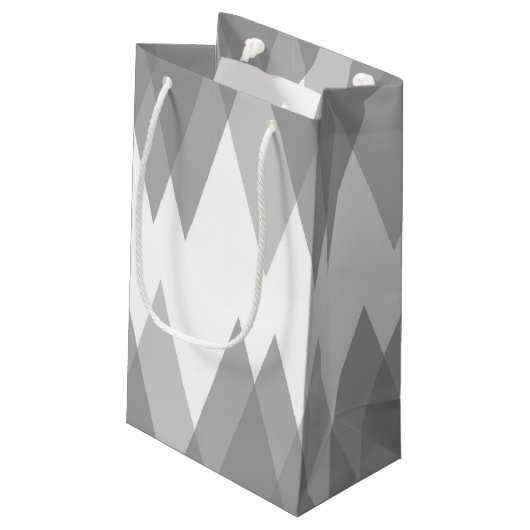 Petit Sac Cadeau Triangles gris (Dos Angle)
