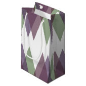 Petit Sac Cadeau Triangles mauve et vert (Devant Angle)