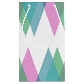 Petit Sac Cadeau Triangles rose et vert (Dos)
