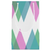 Petit Sac Cadeau Triangles rose et vert (Devant)