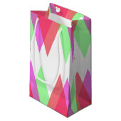 Petit Sac Cadeau Triangles rouge et vert (Devant Angle)