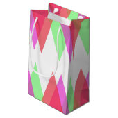 Petit Sac Cadeau Triangles rouge et vert (Dos Angle)
