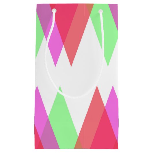 Petit Sac Cadeau Triangles rouge et vert (Devant)