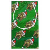 Petit Sac Cadeau Tricératops vert Noël (Dos)