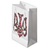 Petit Sac Cadeau Trident de l'emblème national ukrainien tryzub sty (Devant Angle)