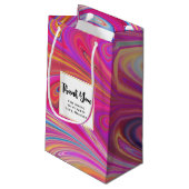Petit Sac Cadeau Trippy rose et orange design Tourbillonnant (Dos Angle)