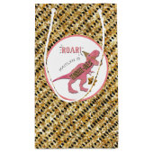 Petit Sac Cadeau Trois Rex Dinosaur 3e fête d'anniversaire (Dos)