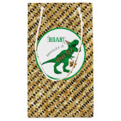 Petit Sac Cadeau Trois Rex Dinosaur 3e fête d'anniversaire (Dos)