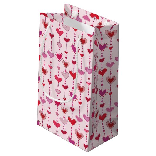 Petit Sac Cadeau Tuiles de coeur (Dos Angle)