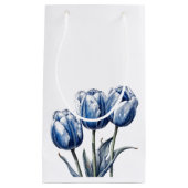 Petit Sac Cadeau Tulipes en bleu Delft (Devant)