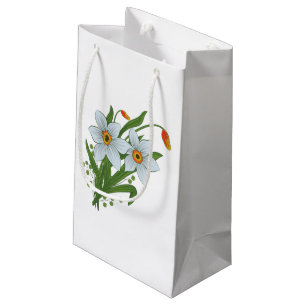 Petit Sac Cadeau Tulipes et fleurs de jonquilles
