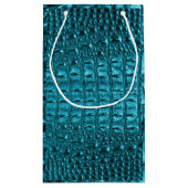 Petit Sac Cadeau turquoise alligator imprimé bleu aqua bleu (Dos)