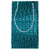 Petit Sac Cadeau turquoise alligator imprimé bleu aqua bleu (Devant)