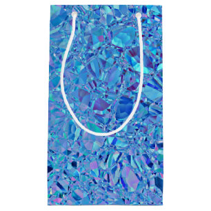 Petit Sac Cadeau Turquoise et bleu cristal Abstrait