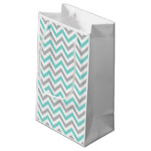 Petit Sac Cadeau Turquoise, Gray, Wht Large Chevron Zig Zag (Dos Angle)